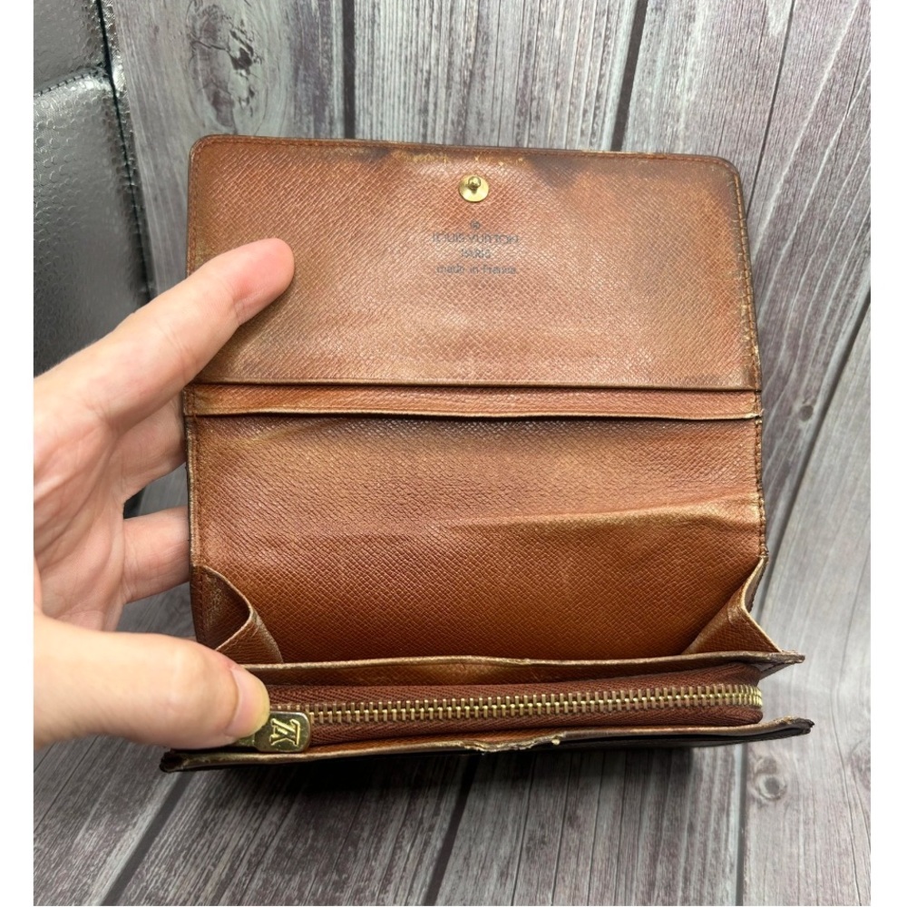 LOUIS VUITTON Vintage Porte-Monnaie Tresor Wallet Monogram VTG - Picture 9 of 14